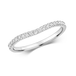 Diamond Curve Ring In 9ct White Gold 
