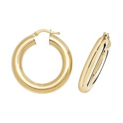 9ct Gold Tube Hoops ER1005-