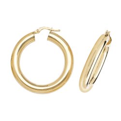 9ct Gold Tube Hoops ER1005-