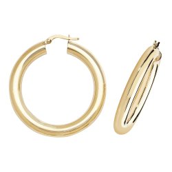 9ct Gold Tube Hoops ER1005-