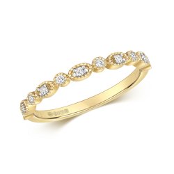 Diamond Millgrain Ring In 9ct Gold 