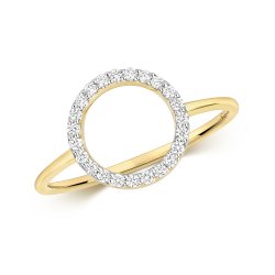 Diamond Circle Ring In 9ct Gold 