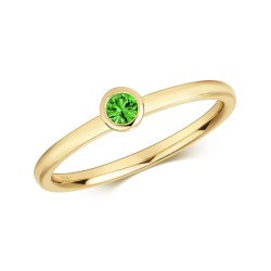 Tsavorite Rubover Ring In 9ct Gold 