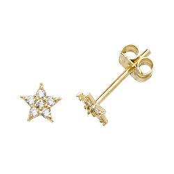 9ct Gold Cz Starfish Studs 