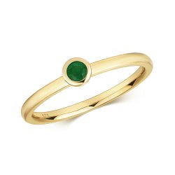 Emerald Rubover Ring In 9ct Gold 