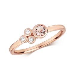 Diamond & Morganite Ring In 9ct Rose Gold 