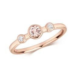 Diamond & Morganite Ring In 9ct Rose Gold 
