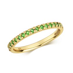 Tsavorite Cut Down Set Ring In 9ct Gold 