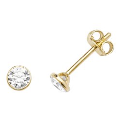 9ct Gold Cz Rubover Studs 