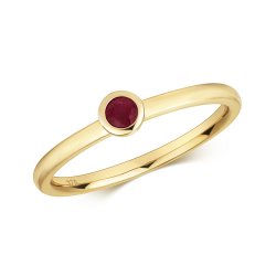 Ruby Rubover Ring In 9ct Gold 