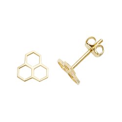 9ct Gold Honeycomb Studs 