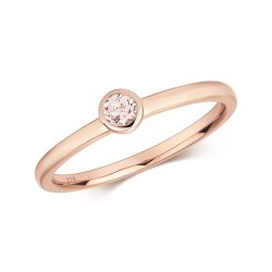 Morganite Rubover Ring In 9ct Rose Gold 
