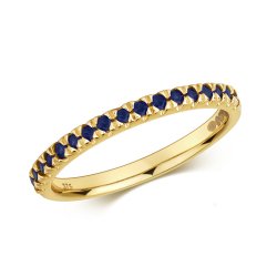 Sapphire Cut Down Set Ring In 9ct Gold 