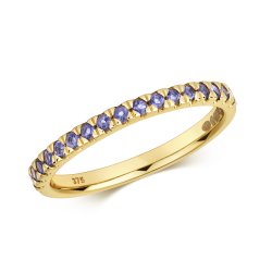 Iolite Cut Down Set Ring In 9ct Gold 