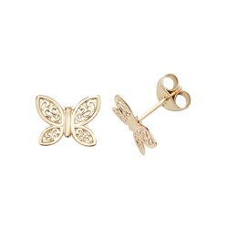 9ct Gold Butterfly Studs 