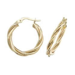 9ct Gold Twisted Hoops ER1006-