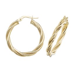 9ct Gold Twisted Hoops ER1006-