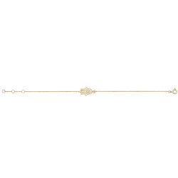 9ct Gold White And Blue Cz Hamsa Bracelet 