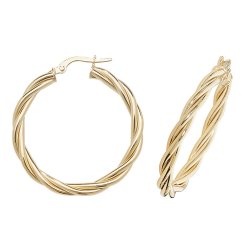 9ct Gold Twisted Hoops ER1006-