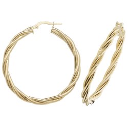 9ct Gold Twisted Hoops ER1006-