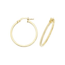 9ct Gold Square Hoops ER1007-