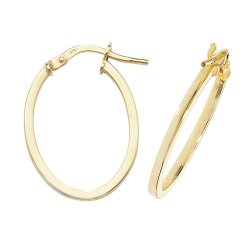 9ct Gold Square Oval Hoops ER1007-