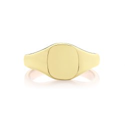 9ct Gold Unisex Cushion Signet Ring 