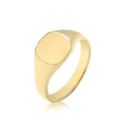 9ct Gold Unisex Cushion Signet Ring 