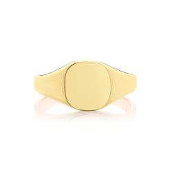 9ct Gold Unisex Cushion Signet Ring 
