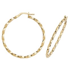 9ct Gold Twisted Hoops ER1008-