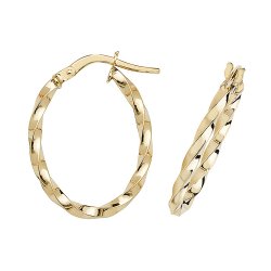 9ct Gold Twisted Oval Hoops ER1008-