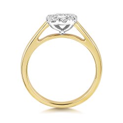 Diamond Illusion Solitaire Ring In 9ct Gold 