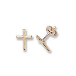 9ct Gold Cross Studs 