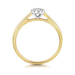 Diamond Illusion Solitaire Ring In 9ct Gold 