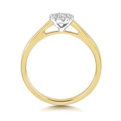 Diamond Illusion Solitaire Ring In 9ct Gold 