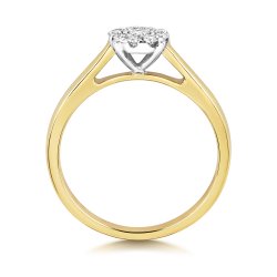 Diamond Illusion Solitaire Ring In 9ct Gold 
