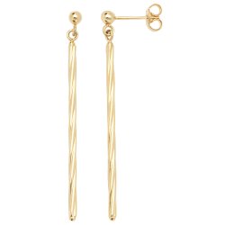 9ct Gold Twisted Bar Drops 