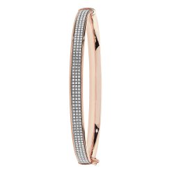 9ct Rose Gold Moondust Hinged Bangle 