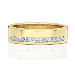 Diamond Channel Set Half Eternity Ring In 18ct Gold 