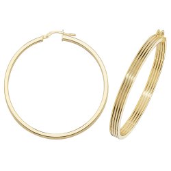 9ct Gold 3 Row Hoops ER1017-