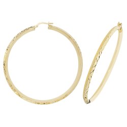 9ct Gold Diamond Cut Hoops ER1018-