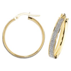 9ct Gold Moondust Hoops ER1023-