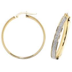 9ct Gold Moondust Hoops ER1023-