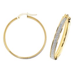 9ct Gold Moondust Hoops ER1023-
