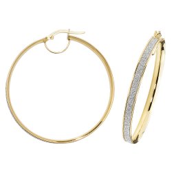 9ct Gold Moondust Hoops ER1023-