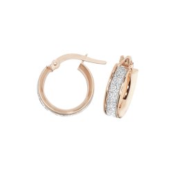 9ct Rose Gold Moondust Hoops ER1023R-
