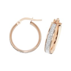 9ct Rose Gold Moondust Hoops ER1023R-