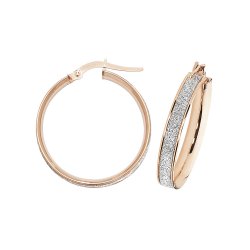 9ct Rose Gold Moondust Hoops ER1023R-
