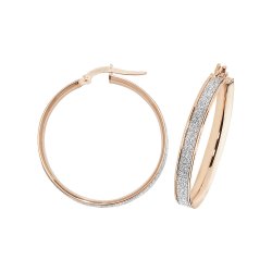 9ct Rose Gold Moondust Hoops ER1023R-