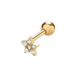 9ct Gold Cz Star Cartilage Stud 